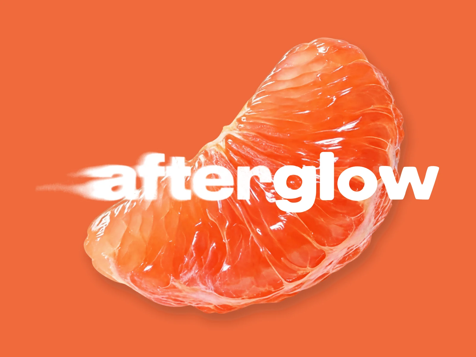 Approved Afterglow tangerine, orange and white wordmark composition